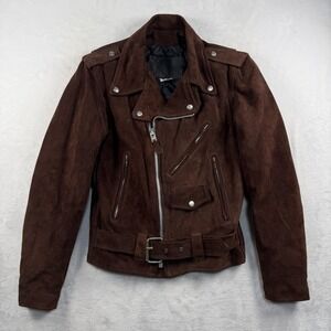 Branded Garmenta Suede Leather Moto Jacket Mens 36 S Shovelhead Rebel Old Money
